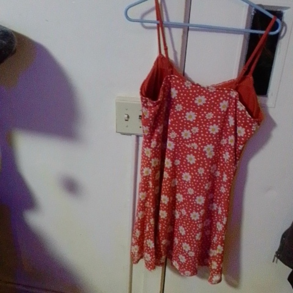Red Floral Spaghetti Strap Dress - Picture 2 of 3